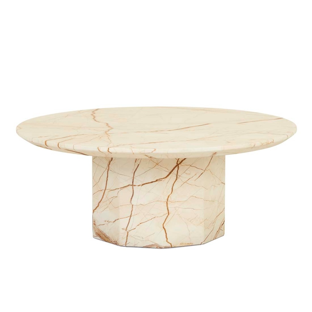 [ATLAS-DECAGON-COFFEE-TABLE-MATT-BROWN-VEIN-MARBLE-CTO-ATLAS-DEC] Atlas Decagon Coffee Table - Matt Brown Vein Marble