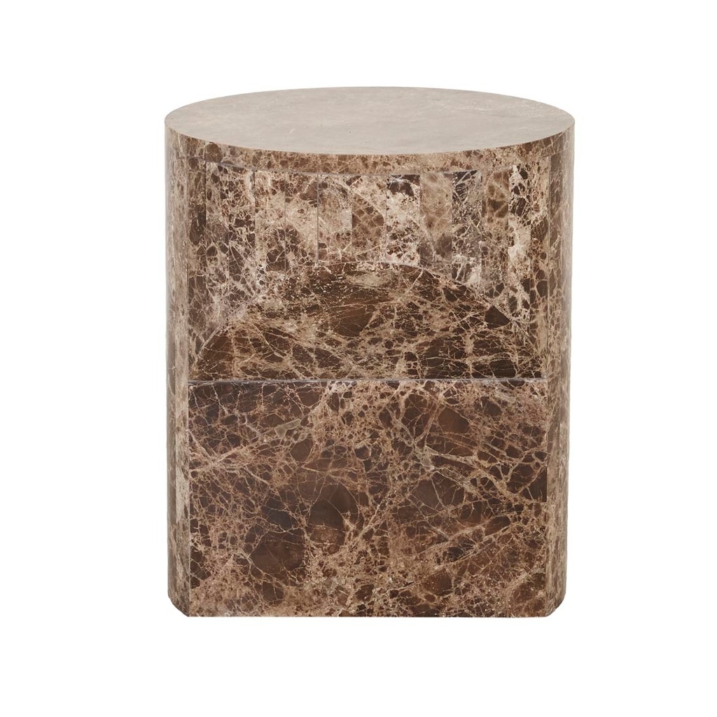 [ATLAS-PINNACLE-SIDE-TABLE-EMPERADOR-LTO-ATLAS-PINN] Atlas Pinnacle Side Table - Emperador