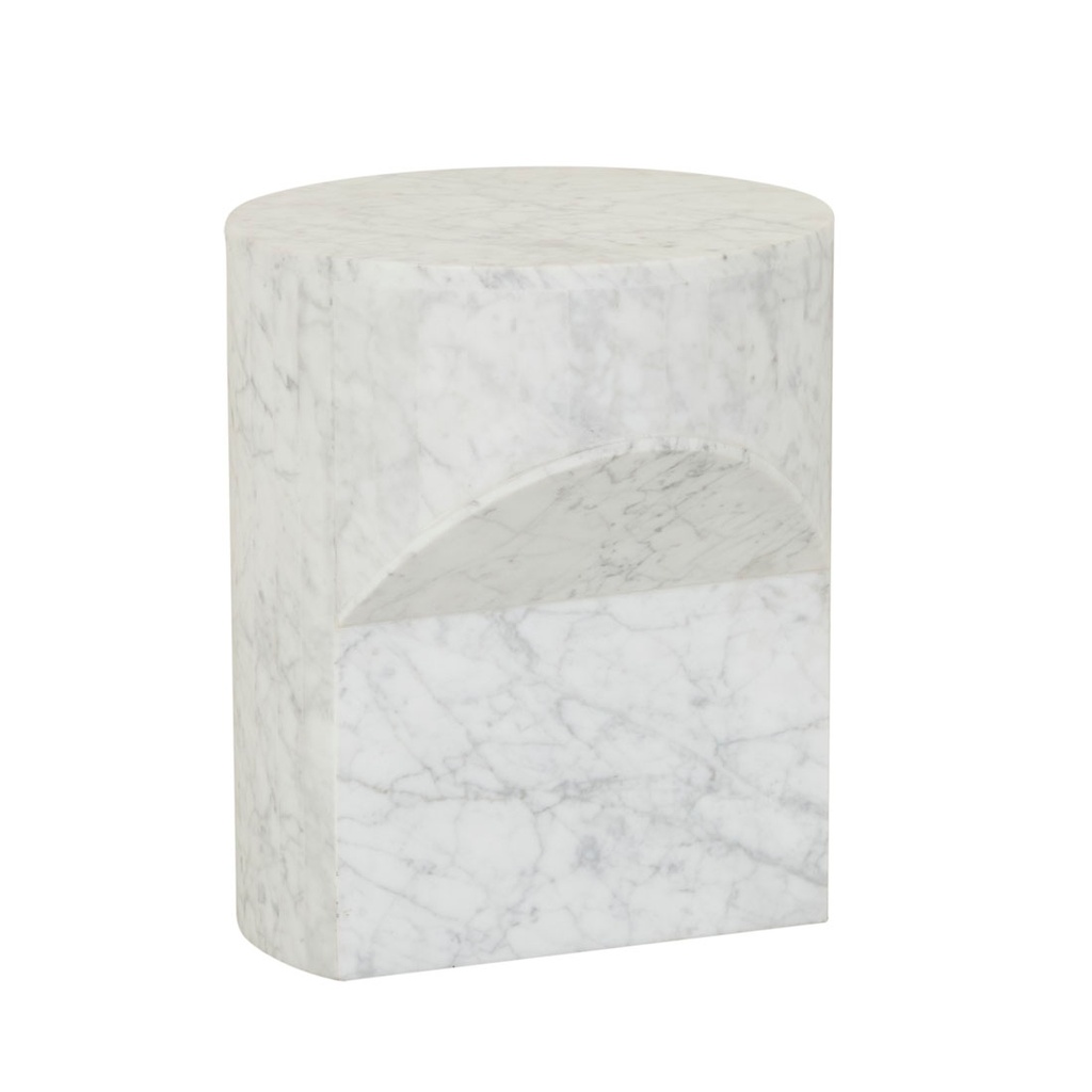 [ATLAS-PINNACLE-SIDE-TABLE-WHITE-MARBLE-LTO-ATLAS-PINN] Atlas Pinnacle Side Table - White Marble