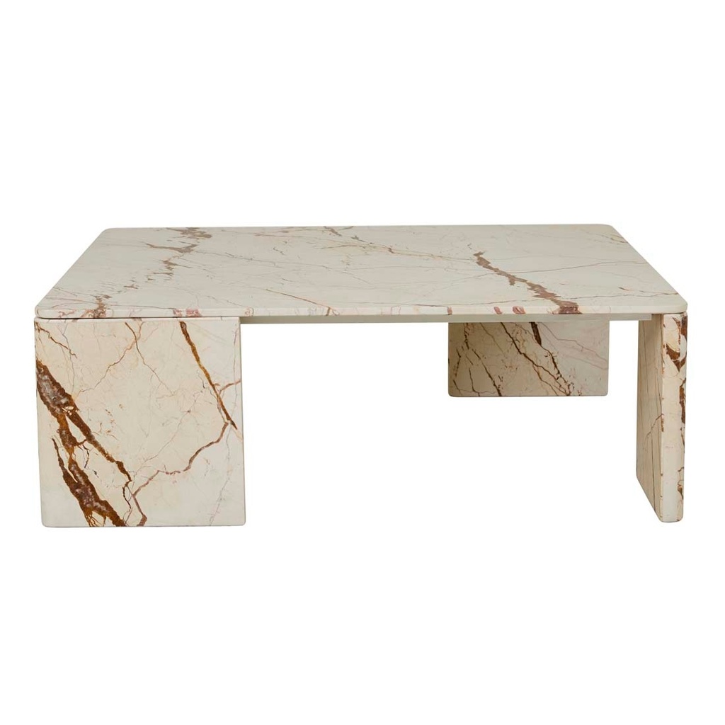 [ATLAS-SLAB-COFFEE-TABLE-NATURAL-BROWN-VEIN-MARBLE-CTS-ATLAS-SLAB] Atlas Slab Coffee Table - Natural Brown Vein Marble
