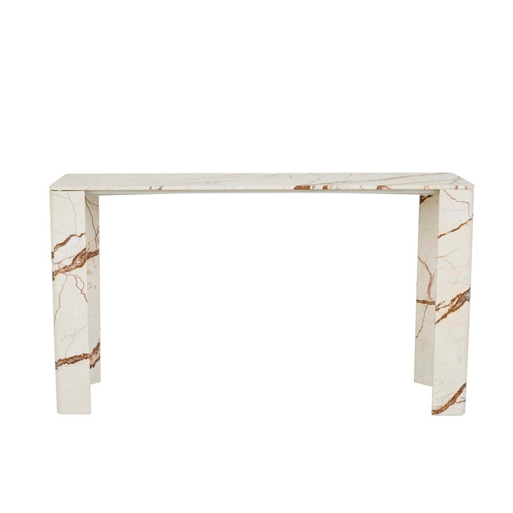 [ATLAS-SLAB-CONSOLE-TABLE-BROWN-VEIN-MARBLE-CONS-ATLAS-SLAB] Atlas Slab Console Table - Brown Vein Marble