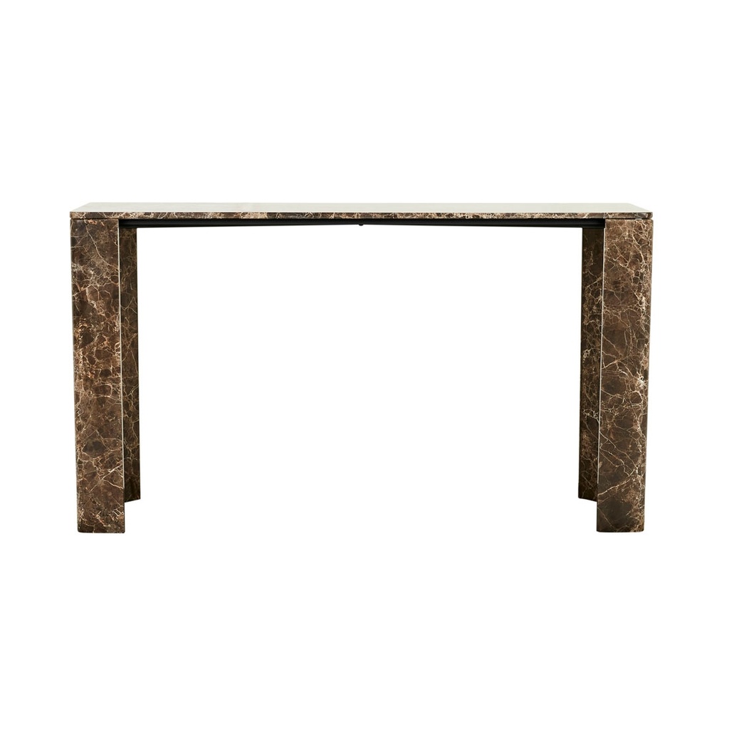 [ATLAS-SLAB-CONSOLE-TABLE-EMPERADOR-MARBLE-CONS-ATLAS-SLAB] Atlas Slab Console Table - Emperador Marble