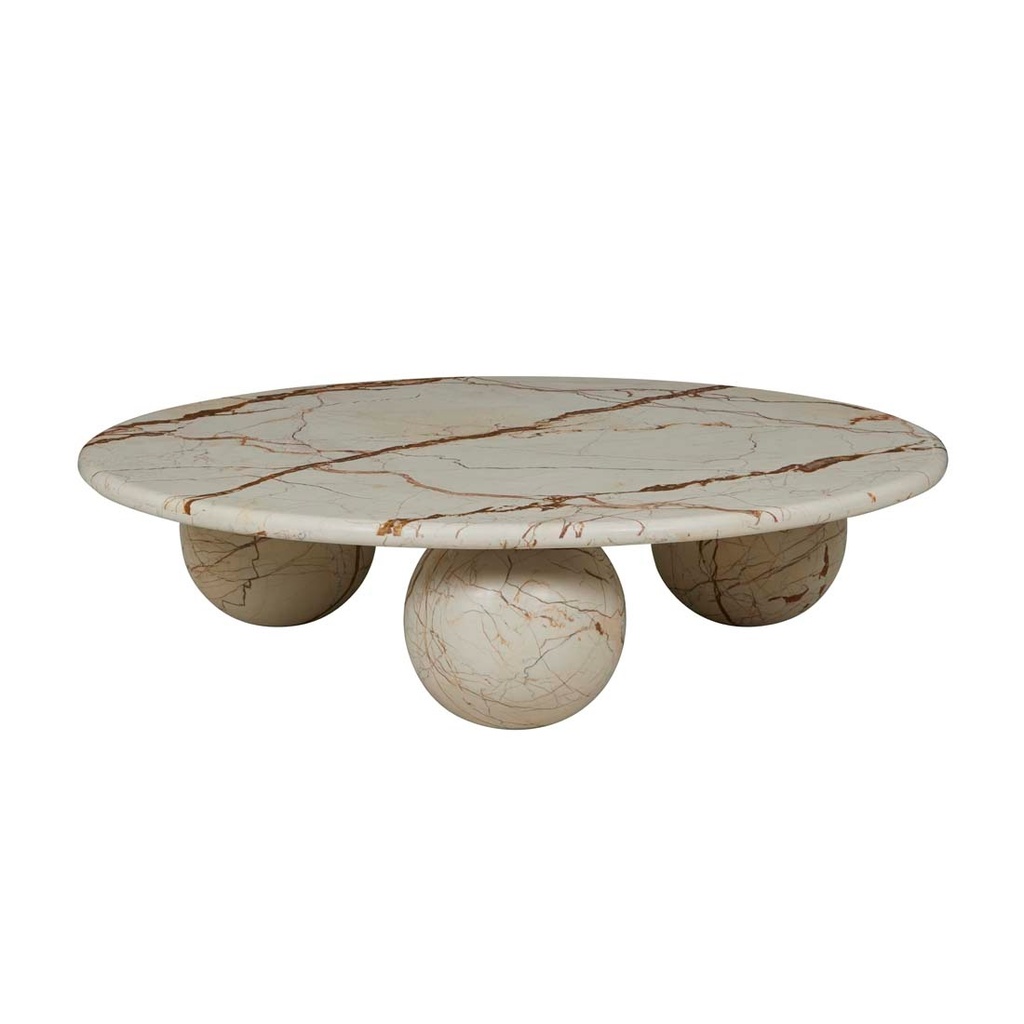 [ATLAS-SPHERE-COFFEE-TABLE-BROWN-VEIN-MARBLE-CTO-ATLAS-SPH] Atlas Sphere Coffee Table - Brown Vein Marble
