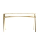 Atlas Twin Console - Matt Brown Vein Marble - Brushed Gold