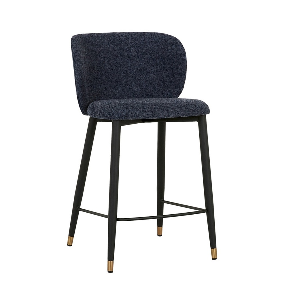[CARA-BARSTOOL-BLUEBERRY-SPECKLE-INK-BLUE-VELVET-BS-CARA-X-INK-BLUE-VELVET] Cara Barstool - Blueberry Speckle - Ink Blue Velvet
