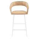 Charlotte Barstool - Natural Rattan - White