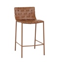 Everly Barstool - Tan Recycled Leather - Gloss Tan
