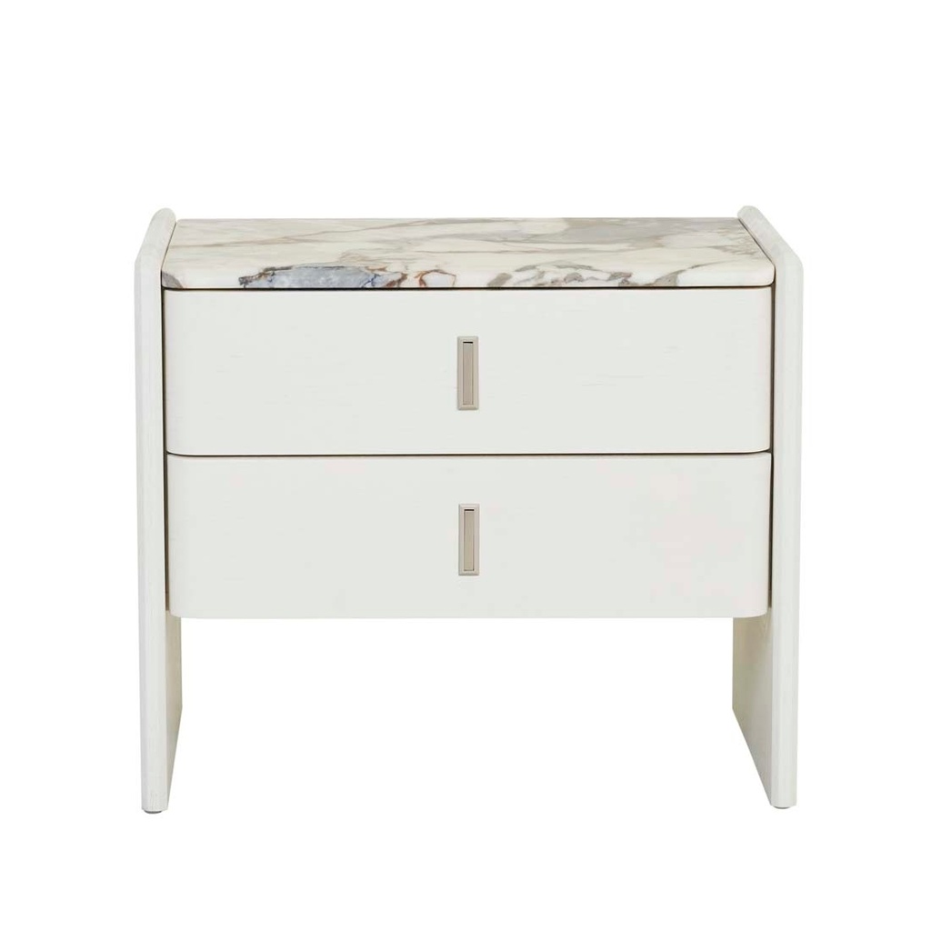 [PEARCE-MARBLE-2-DRAWER-BEDSIDE-MATT-OCEAN-MARBLE-BONE-SIDE-PEARCE-MAR-2DR-BONE] Pearce Marble 2 Drawer Bedside - Matt Ocean Marble - Bone