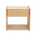 Pearce Marble Bedside - Onyx Travertine - Natural Ash