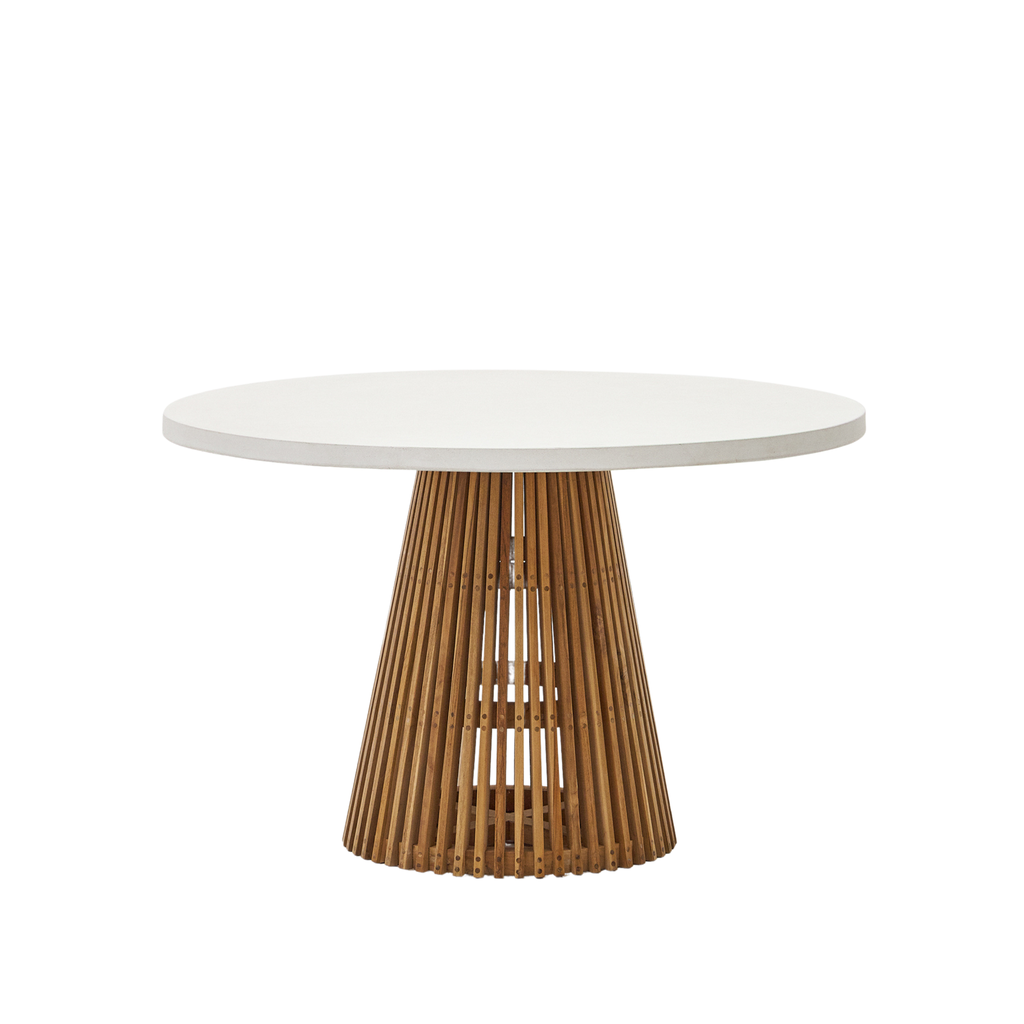 [KH-J0100111PR05] Alcaufar Outdoor Dining Table 120cm - White