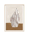 Abstract Ceramic Nutmeg 2 Print 62cm x 86cm - Light Timber Frame