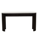 Benjamin Ripple Grand Marble Console - Matt White Marble - Matt Black Oak