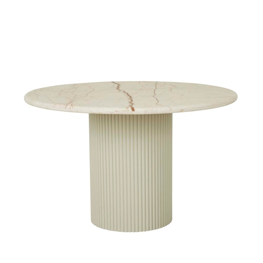 [BENJAMIN-RIPPLE-MARBLE-DINING-TABLE-BROWN-VEIN-MARBLE-PUTTY-DT-BEN-RIP-X-PUTTY] Benjamin Ripple Marble Dining Table - Brown Vein Marble - Putty