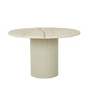 Benjamin Ripple Marble Dining Table - Brown Vein Marble - Putty
