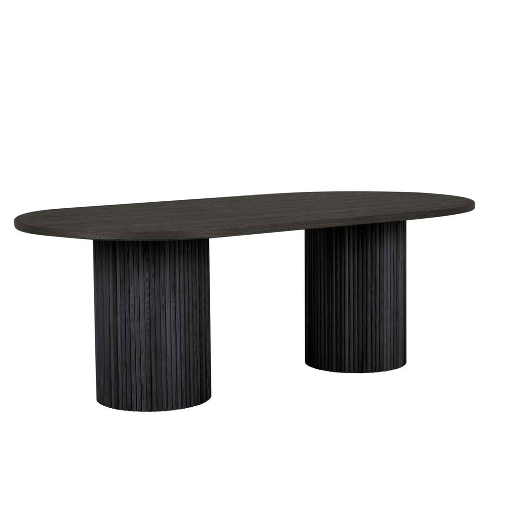 [BENJAMIN-RIPPLE-OVAL-DINING-TABLES-MATT-BLACK-DT-BEN-RIP-OVL-X] Benjamin Ripple Oval Dining Tables - Matt Black