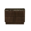 Billie Marble Bedside - Emperador Marble - Chocolate Oak