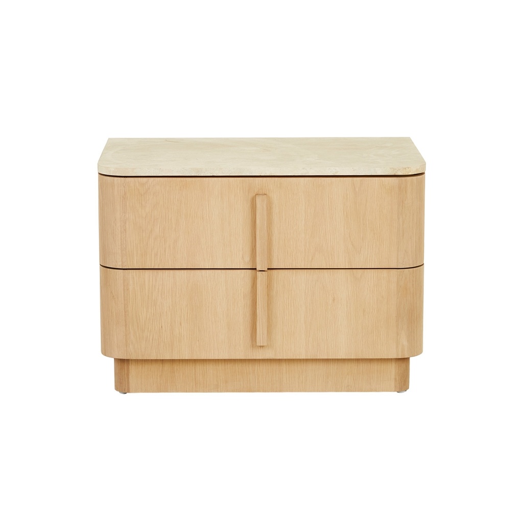 [BILLIE-MARBLE-BEDSIDE-NATURAL-TRAVERTINE-SATIN-OAK-SIDE-BILLIE-MAR-X-SATIN-OAK] Billie Marble Bedside - Natural Travertine - Satin Oak