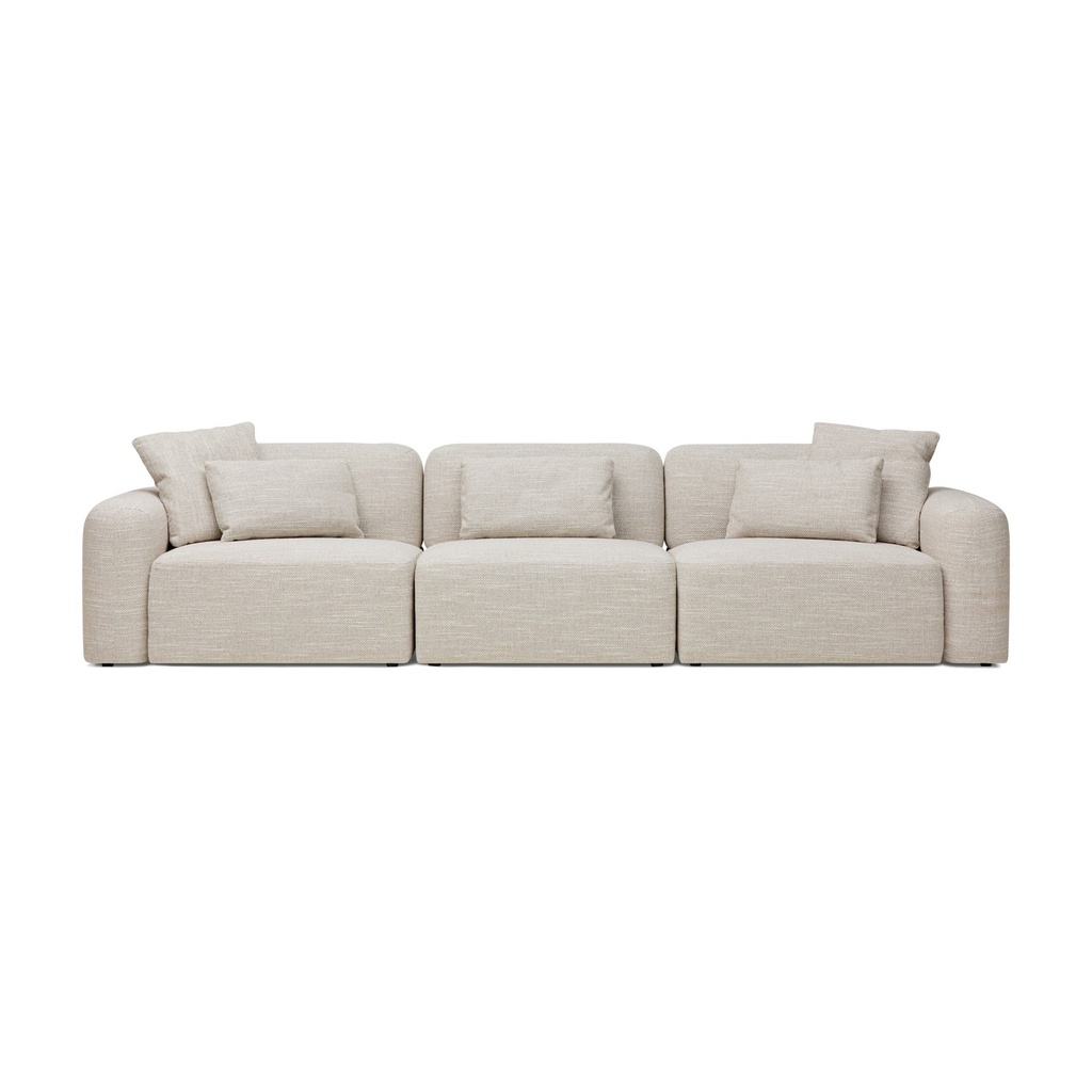 [F989] Paige Modular Sofa Oyster Weave 3 Seat
