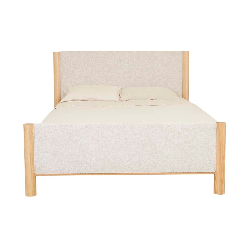 [ARTIE-UPHOLSTERED-BED-RICE-NATURAL-ASH-BED-ARTIE-UPH-X-RICE-NATURAL-ASH] Artie Upholstered Bed - Rice - Natural Ash