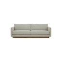 Camino Layer 3 Seater Sofa - Frosted Beige - Walnut Stained