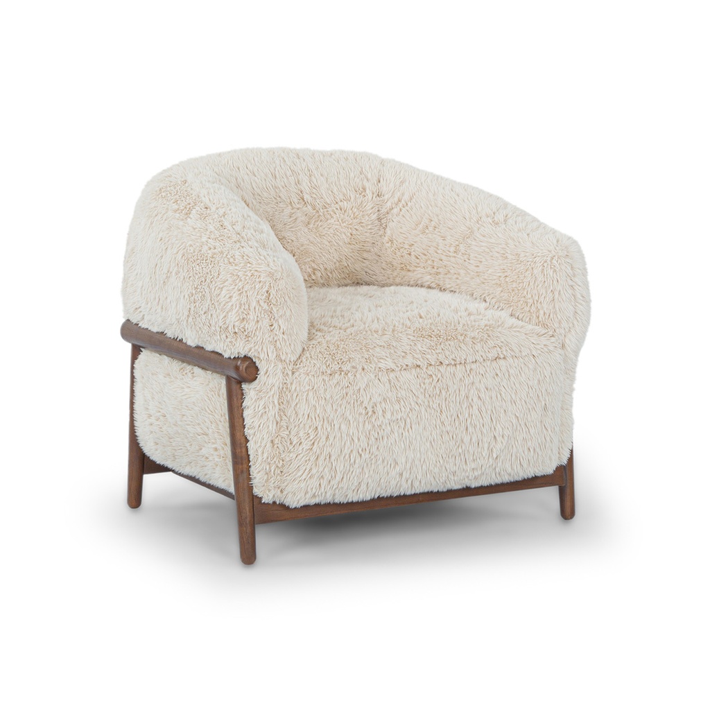 [CAMINO-PLUSH-OCCASIONAL-CHAIR-MASHMALLOW-WALNUT-STAINED-CH-CAM-PLUSH-OCC-WALNUT-STAINED] Camino Plush Occasional Chair - Mashmallow - Walnut Stained