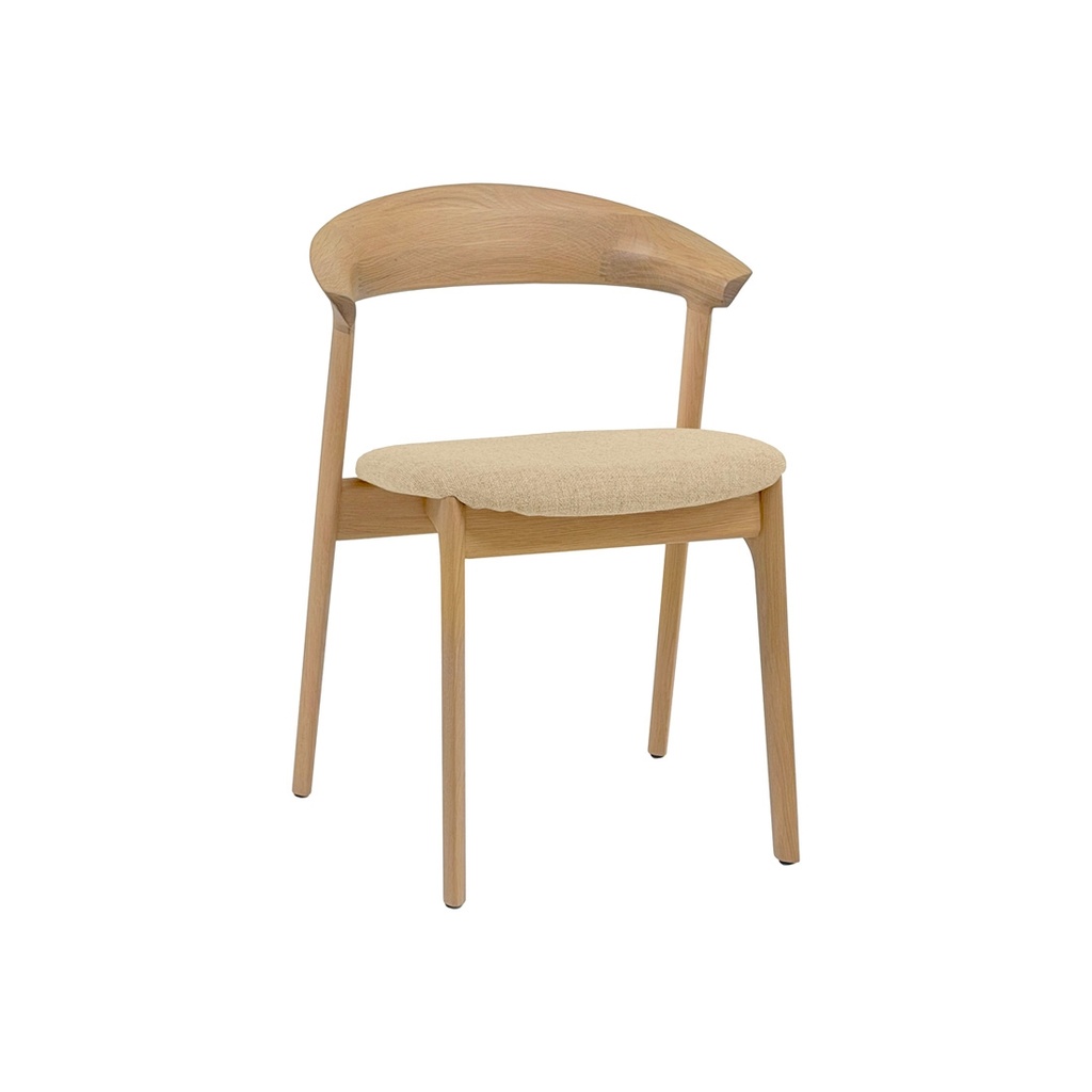 Ilora Upholstered Dining Chair - Plaster - Blonde Oak