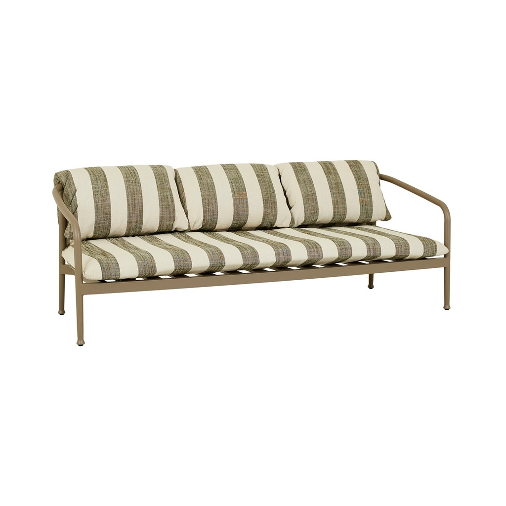 Montroi Echo 3 Seater Sofa - Khaki Stripe - Umber