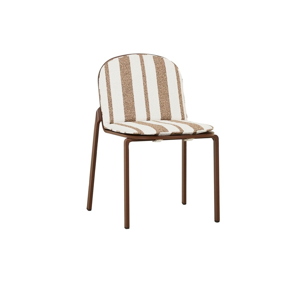 Palma Ios Dining Chair - Mocha Awning Stripe - Hickory
