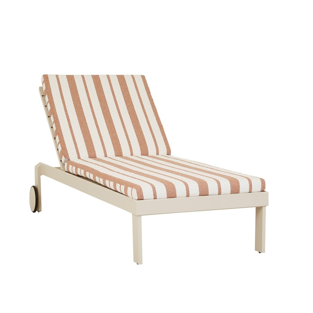Palma Ios Sunbed - Terracotta Awning Stripe - Bone
