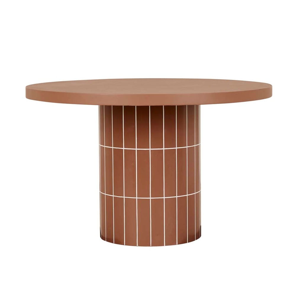 [SEVILLE-TILE-ROUND-DINING-TABLE-BRNT-SIENNA-TILE-BRNT-SIENNA-DT-SEVIL-TILE-RND-BRNT-SIENNA-TILE-BRNT-SIENNA] Seville Tile Round Dining Table - Brnt Sienna Tile - Brnt Sienna