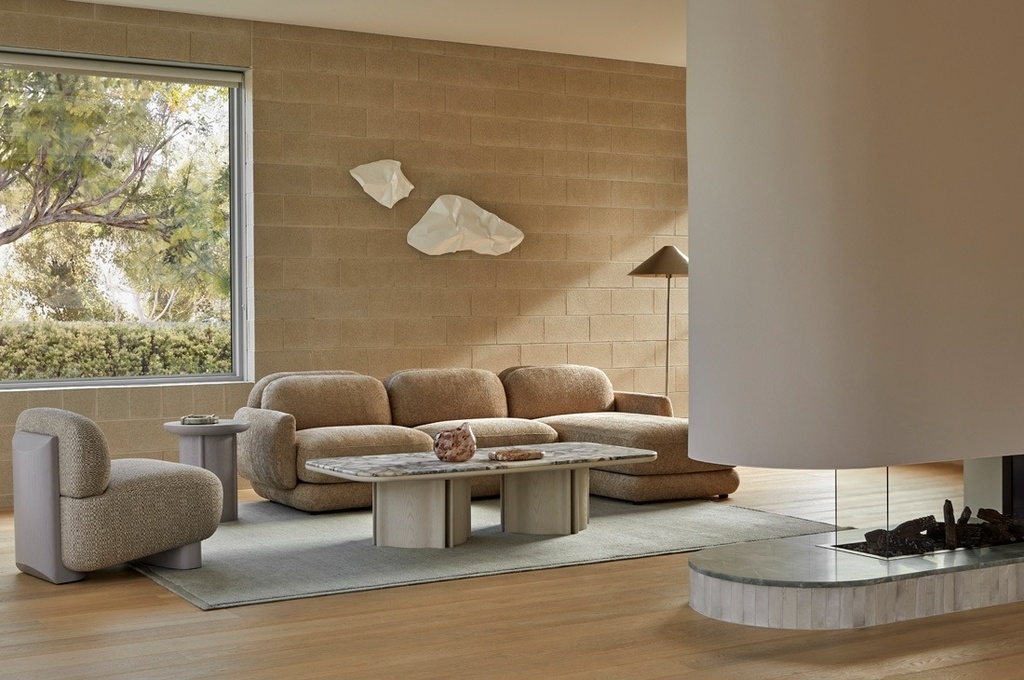 Juno Mello 4-Seater Reversible Chaise Sofa - Amber Weave/Oat Milk