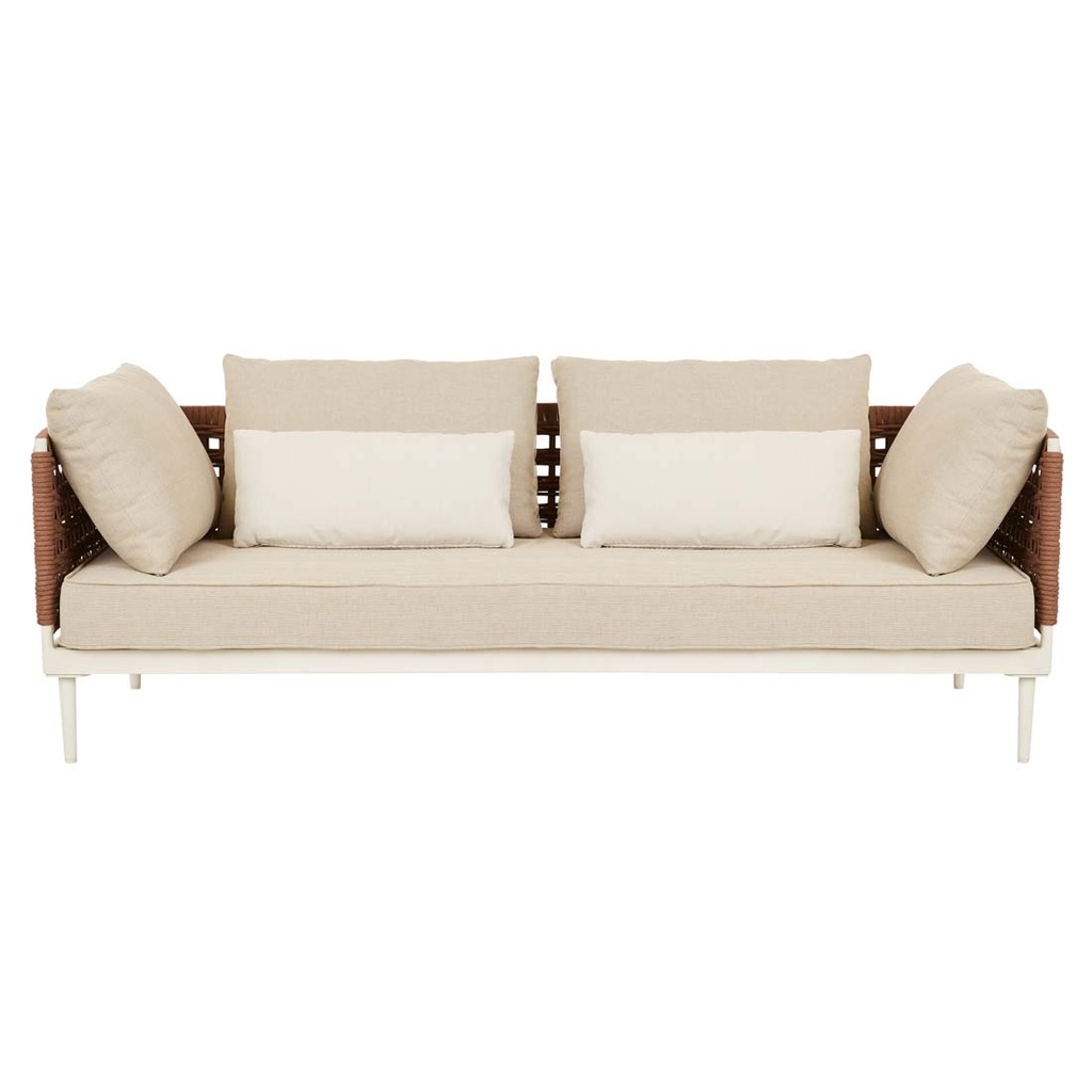 [CABANA-WEAVE-3-SEATER-SOFA-IVORY-BRIQUE-SOF-CABA-WEAV-3S-BRIQUE] Cabana Weave 3 Seater Sofa - Ivory - Brique