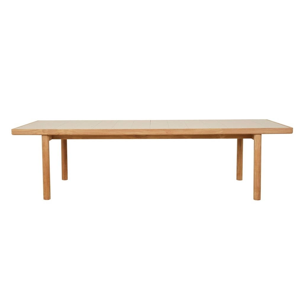 [CANNED-QUADRA-DINING-TABLE-CREMA-NATURAL-TEAK-DT-CANNES-QUAD-X-NATURAL-TEAK] Cannes Quadra Dining Table - Crema - Natural Teak