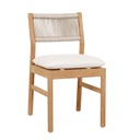 Cannes Rope Dining Chair - Sand - Natural Teak