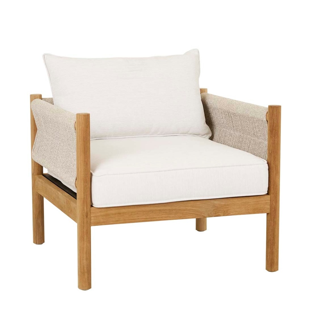 [CANNES-ROPE-SOFA-CHAIR-SAND-NATURAL-TEAK-SOF-CANNES-ROPE-1S-NATURAL-TEAK] Cannes Rope Sofa Chair - Sand - Natural Teak