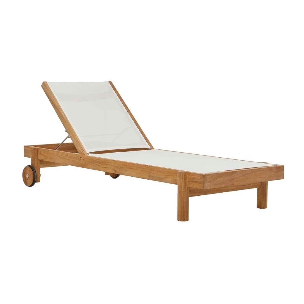 [CANNES-SLING-SUNBED-WHITE-NATURAL-TEAK-SB-CANNES-SLI-NATURAL-TEAK] Cannes Sling Sunbed - White - Natural Teak
