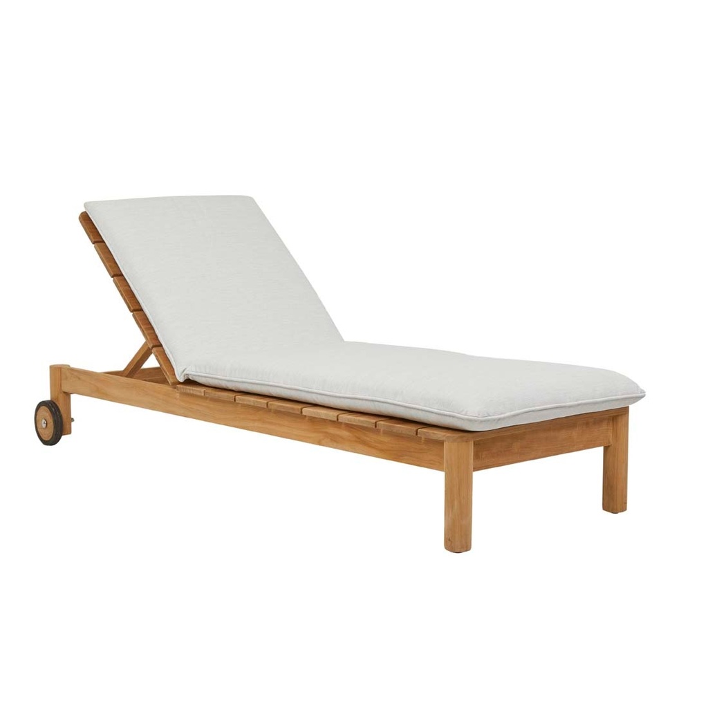 [CANNES-SUNBED-SNOW-NATURAL-TEAK-SB-CANNES-NATURAL-TEAK] Cannes Sunbed - Snow - Natural Teak
