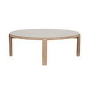 Cannes Quadra Round Coffee Table - Crema - Natural Teak