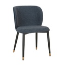 Cara Dining Chair - Blueberry Speckle - Ink Blue Velvet