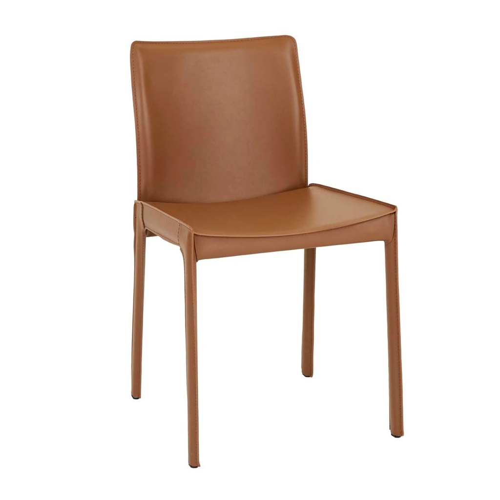 [CARLO-DINING-CHAIR-TAN-RECYCLED-LEATHER-CH-CARL] Carlo Dining Chair - Tan Recycled Leather