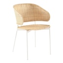 Lily Dining Armchair - Natural Rattan - White