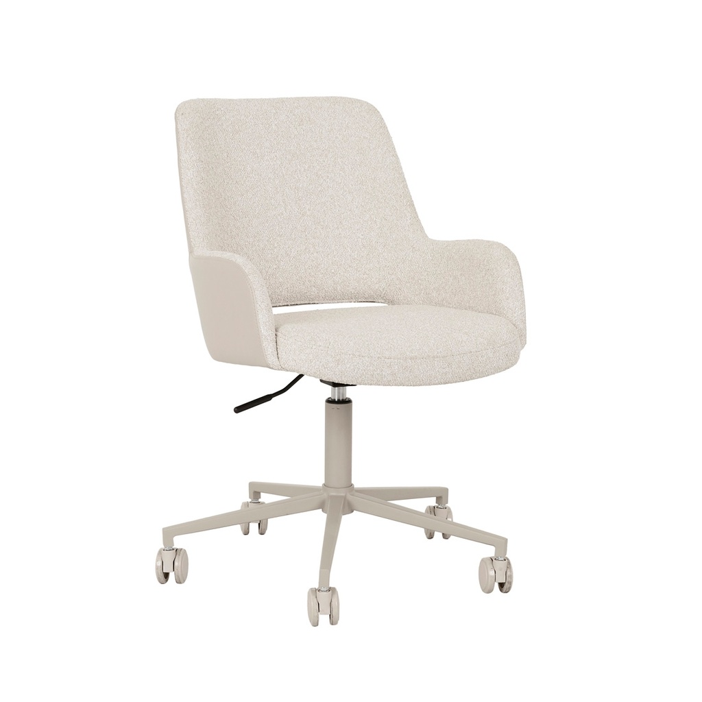 [QUENTIN-OFFICE-CHAIR-BRIOCHE-BOUCLE-SANDSTONE-PU-CH-QUEN-OFF-SANDSTONE-PU] Quentin Office Chair - Brioche Boucle - Sandstone PU